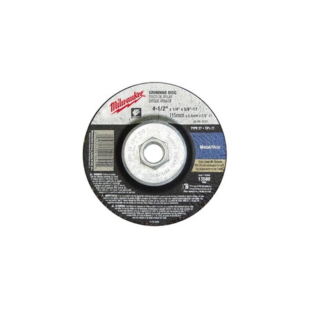 Milwaukee Tool 4-1/2 IN. X 1/4 IN. X 5/8 TO, 11 IN. GRINDING WHEEL (TYPE, 27) 49-94-4585